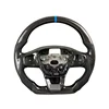 Leather+carbon fiber+blue stripe+blue stitching