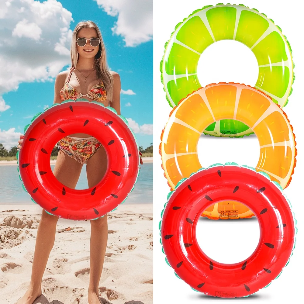 Hot PVC Donut Pool Float with Shark & Mermaid Multi-Size Inflatable Swim Ring for Kids and Adults Usage for Child