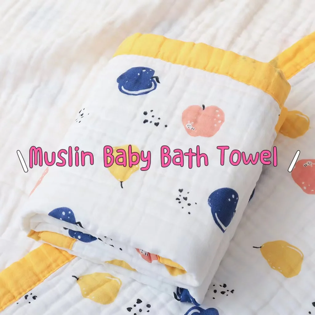 Premium Summer Baby Muslin Bamboo Cotton Newborn Bath Towel Swaddle blanket Ultra Soft Warm Absorbent Unisex Cover for Girl Boy details