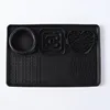 Large black pet slow food mat