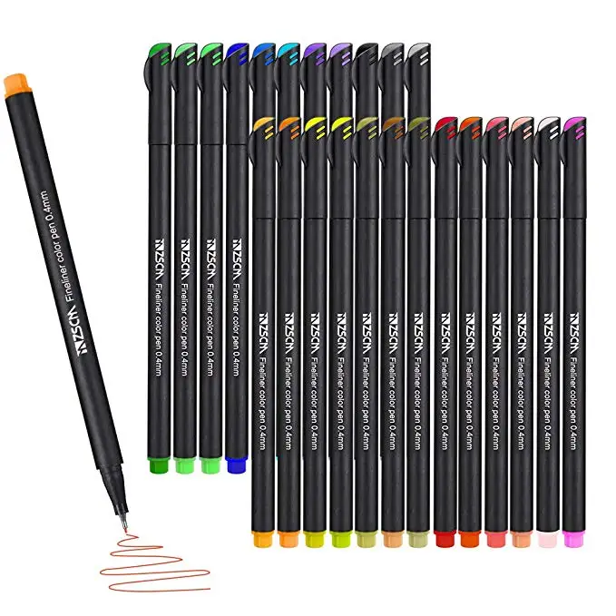 Fineliner Color Pen Set 0.38 Mm Fine Line Drawing Pens Assorted Color Pens For Kids Adult Porous Fine Markers - Buy Fineliner Color Pen Set,Fine Line Drawing Pen,Fine Point Marker Product