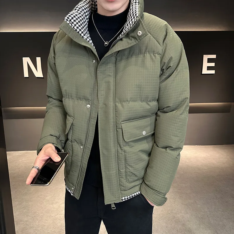 Men's Padded Jacket Thickened Stand Collar Warm Casual Coat_voghion.com