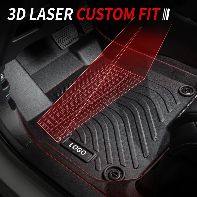 Anyo Car Mat for Ssangyong Rexton G4 All-weather Guard Full Set 2 Row Black TPE