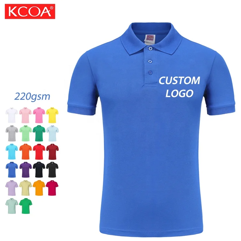Skin-friendly 220gsm Men Polo T Shirts 100% Cotton With Custom Logo