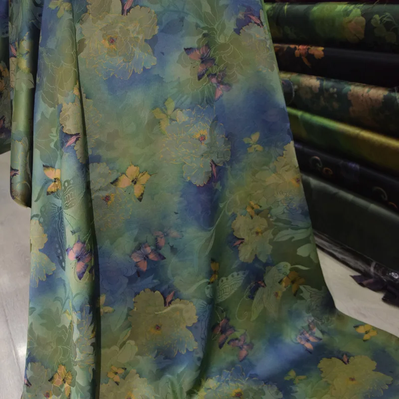 Good Quality Polyester Custom Pattern Silk Satin Fabric for Women Dresses