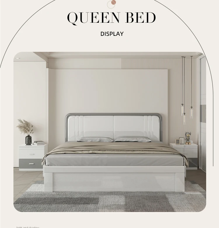 Queen Size Bedroom Furniture Set Wooden Nordic Style Royal Italian