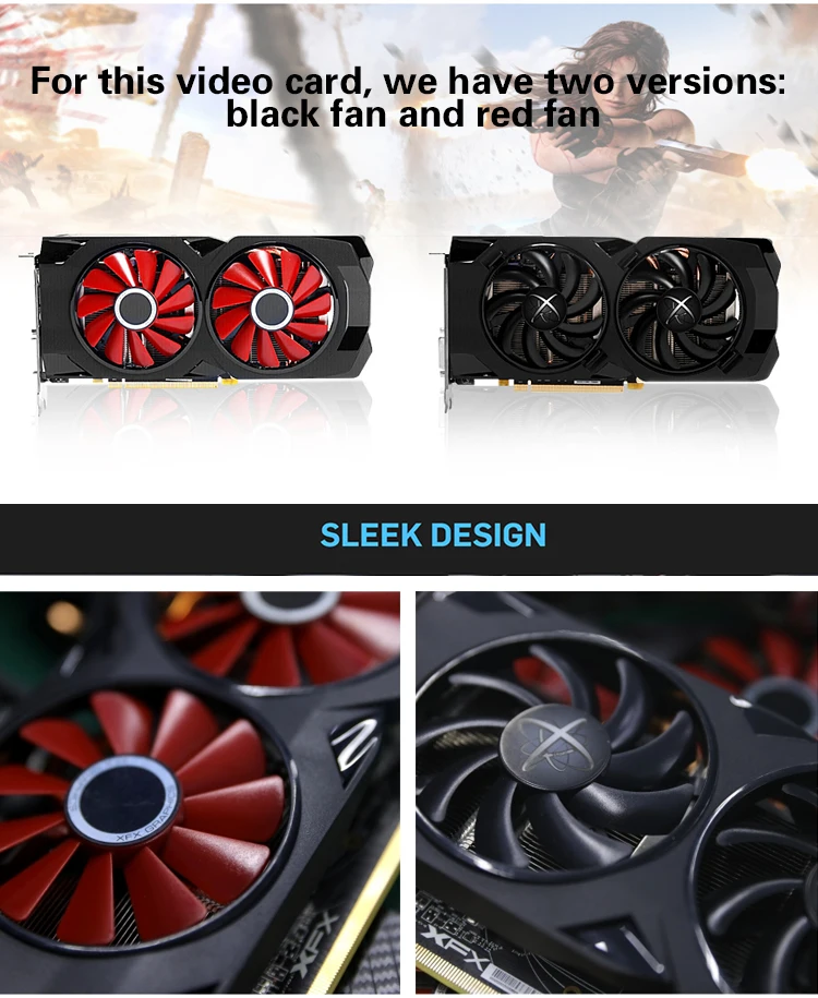 Ailfond 99%new Used RX 580 8GB GDDR5 Gaming GPU AMD XFX