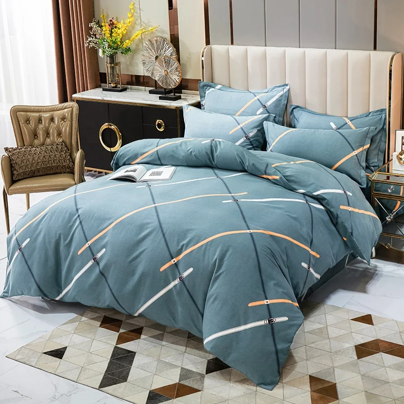 Luxury 100% Cotton Bedding Sheet Customized Print Designs Comforter Set Home Use Bedding Sets