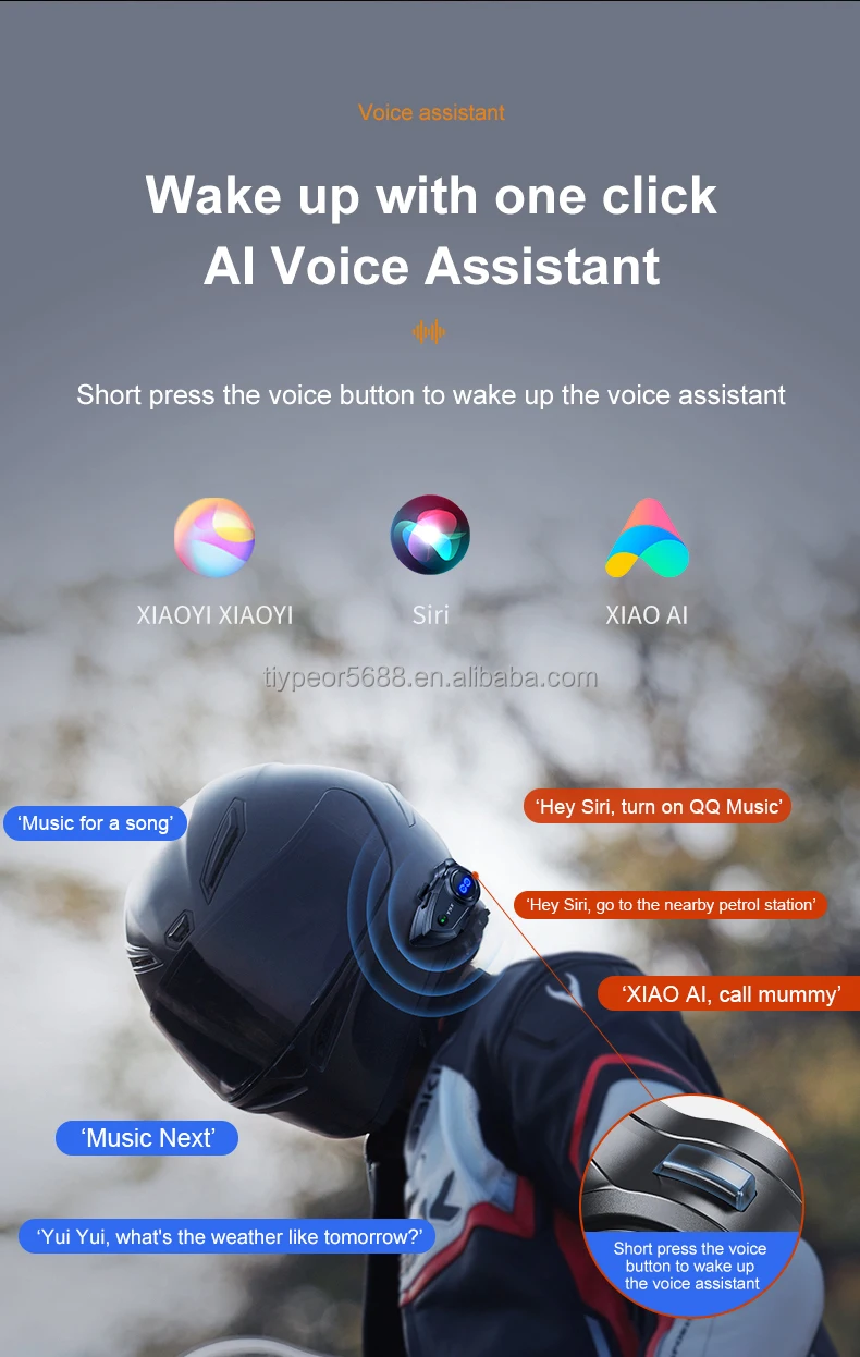 product tiypeor motorcycle helmet headset 4 person intercom wireless group chat system for motorbike riders with noise cancelling-6