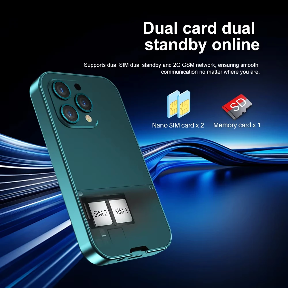 V9 Mini Mobile Phone Dual SIM Card Big 2.01" Screen Magic Voice FM Radio Blacklist Small GSM Cellphone Flashlight Feature Phone