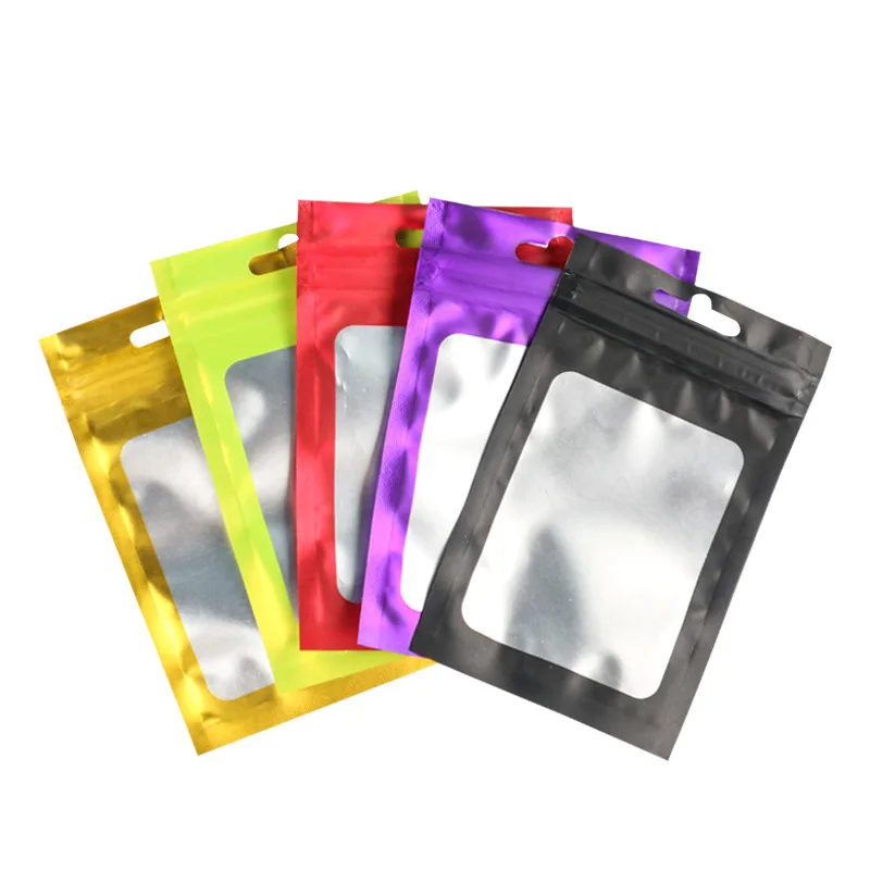 Matte Finish Customized Plastic Pouches Plastic Jewelry Packaging Bags With Clear Window