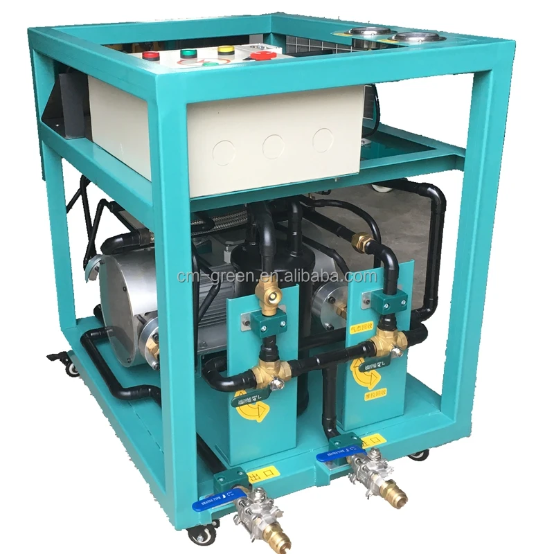 R245fa R123 Low Pressure Refrigerant Recovery Charging Machine 2HP Air Cooled Recovery Unit AC Recharge Machine