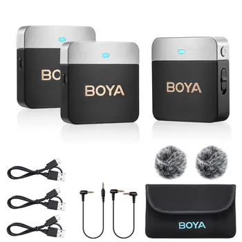 BY-M1V3 Portable Live Stream Teaching Omnidirectional Condenser Wireless Lavalier Microphone Set for IPhone Android Mic product image