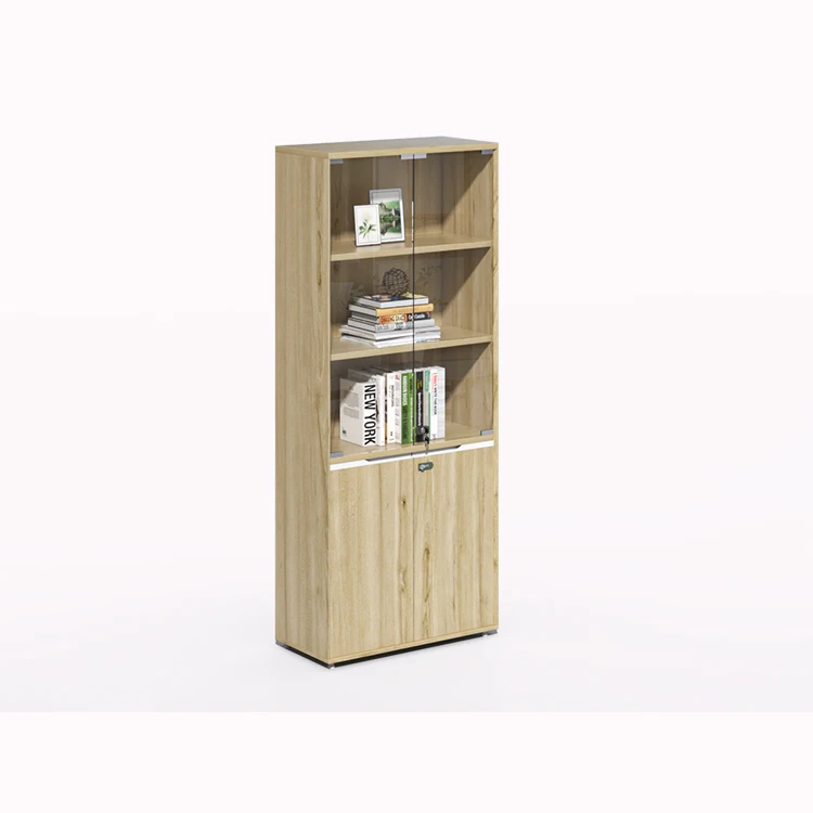 New Style Customized Modern Style Office Home School Living Room Hospital Hotel Furniture Wooden Bookcase With Glass Door Locker