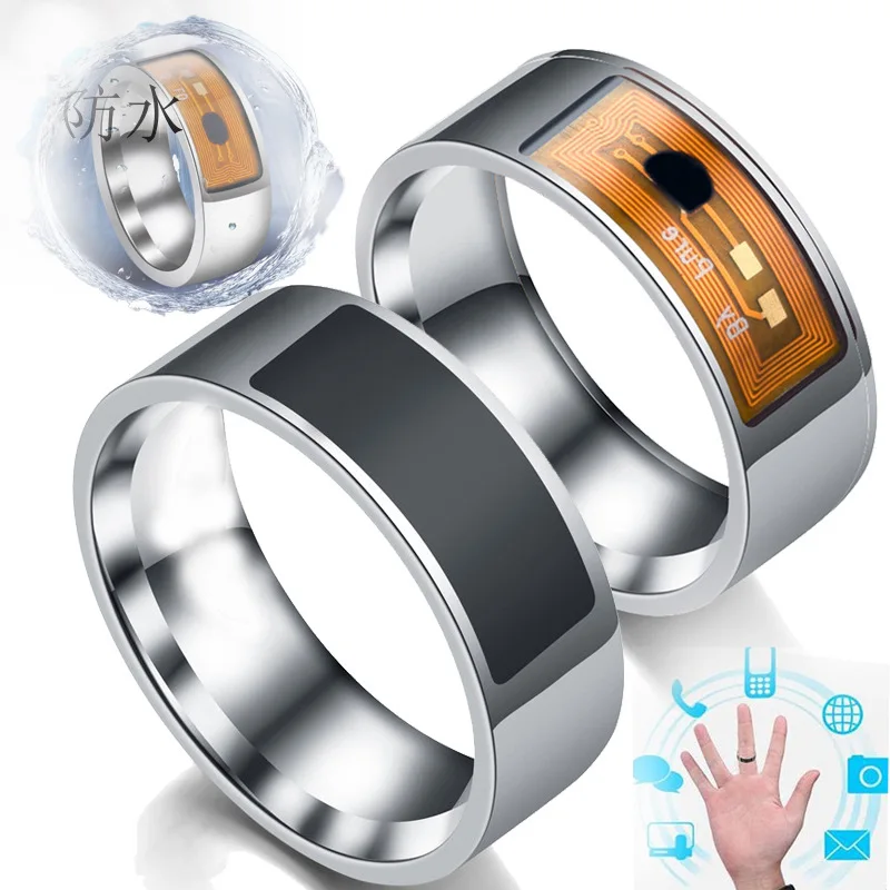 Smart Ring Intelligent Stainless Steel Multifunctional Digital Jewelry Heart Pattern Waterproof Mobile Phone Moon Rings