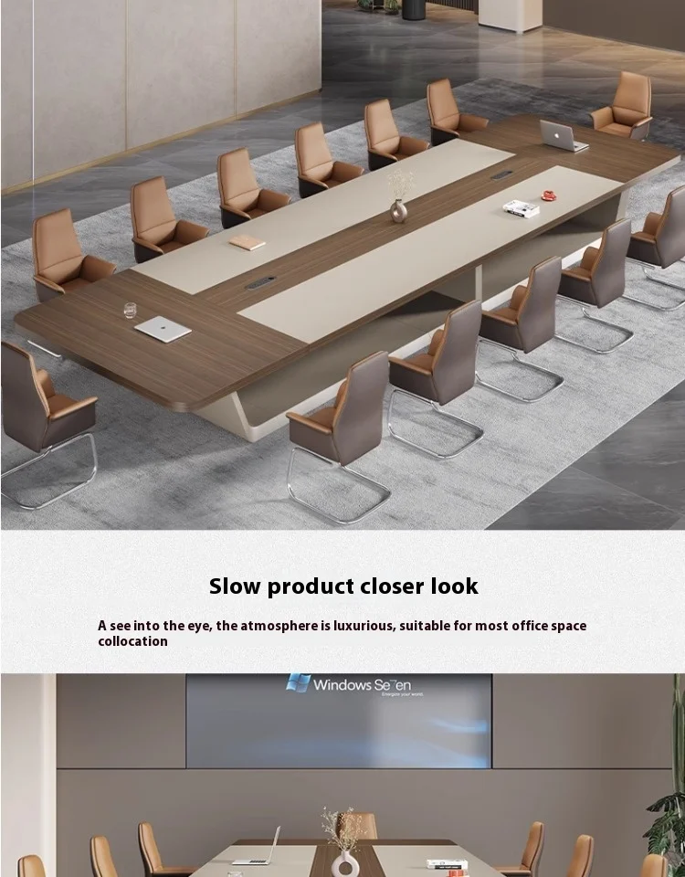 Modern Wood Extendable Conference Table for Hotel & School Use Large Creative Negotiation Commercial Office Furniture