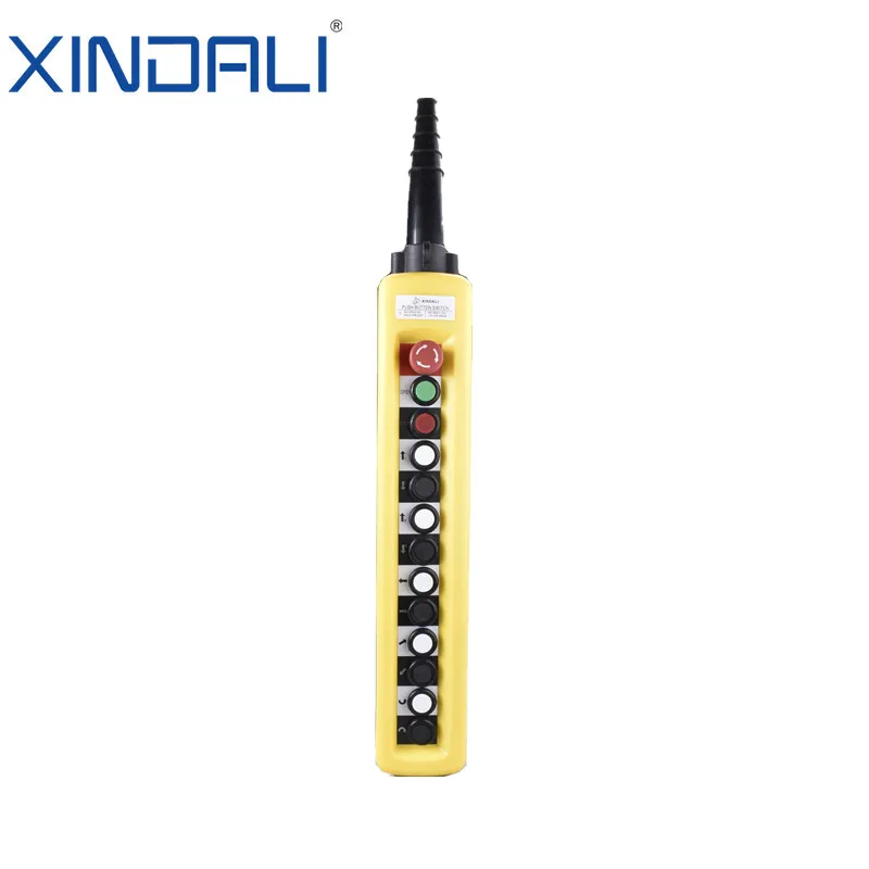XCD-65K 66 Series Emergency Stop up Down Hoist Push Button Switch Pendant Control Station 220v Yellow Master Diy Drukknop Kit