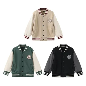 Customized Children's Baseball Coat Spring Autumn Boys Girls Sports Suit Jacket Tops Cartoon Print Cotton Shell Clothes for Kids