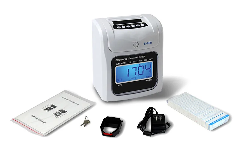 English Punch Time Card Bundy Clock Time Recording Device