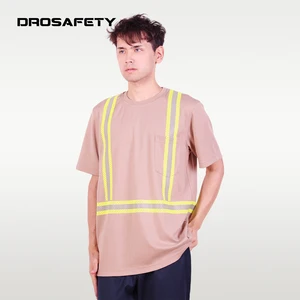 Flexible 100%Cotton Workwear Clothes Reflector Safety Clothing Fire Resistant Work Mens T-shirt Uniform