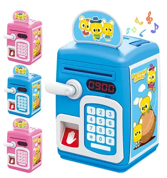 ATM piggy toys Auto-rolling money password safe mini creative painted ATM piggy bank children's electronic piggy bank toy