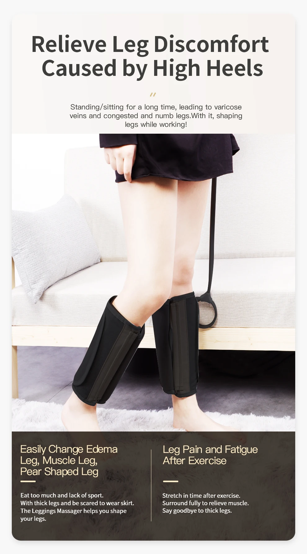 Compression Sleeve Leg Brace Wireless Foot Massager Relaxation Foot And