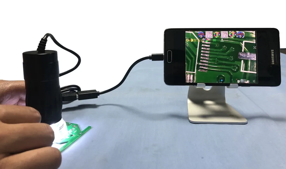 USB Digital Microscope 40X 240X Magnification 8 LEDs With Stand Portable Handheld Inspection Magnifier