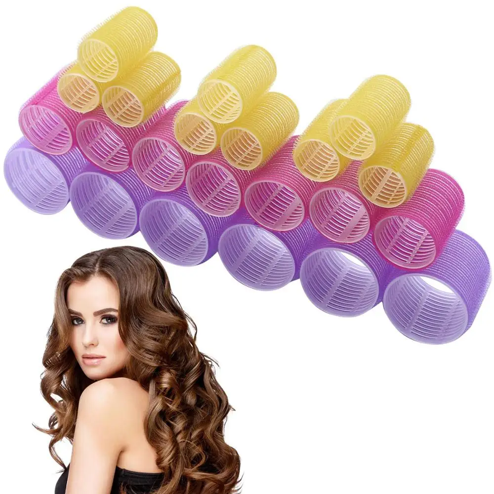 20 Stück Lockenwickler Set Aus Kunststoff – Für Natürliche Locken Ohne Hitze, Farbe Violett