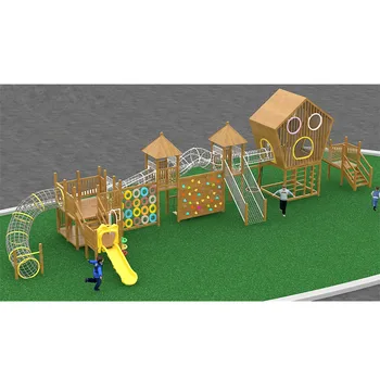 Wooden Non-standard Playgrounds Big Commercial Park All in One Children Play Ground Amusement Park