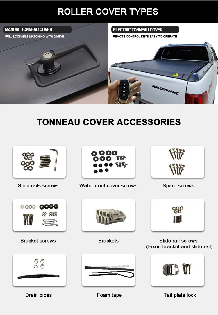 Retractable Pickup Truck Hard Bed Cover Roller Lid Tonneau Cover ...