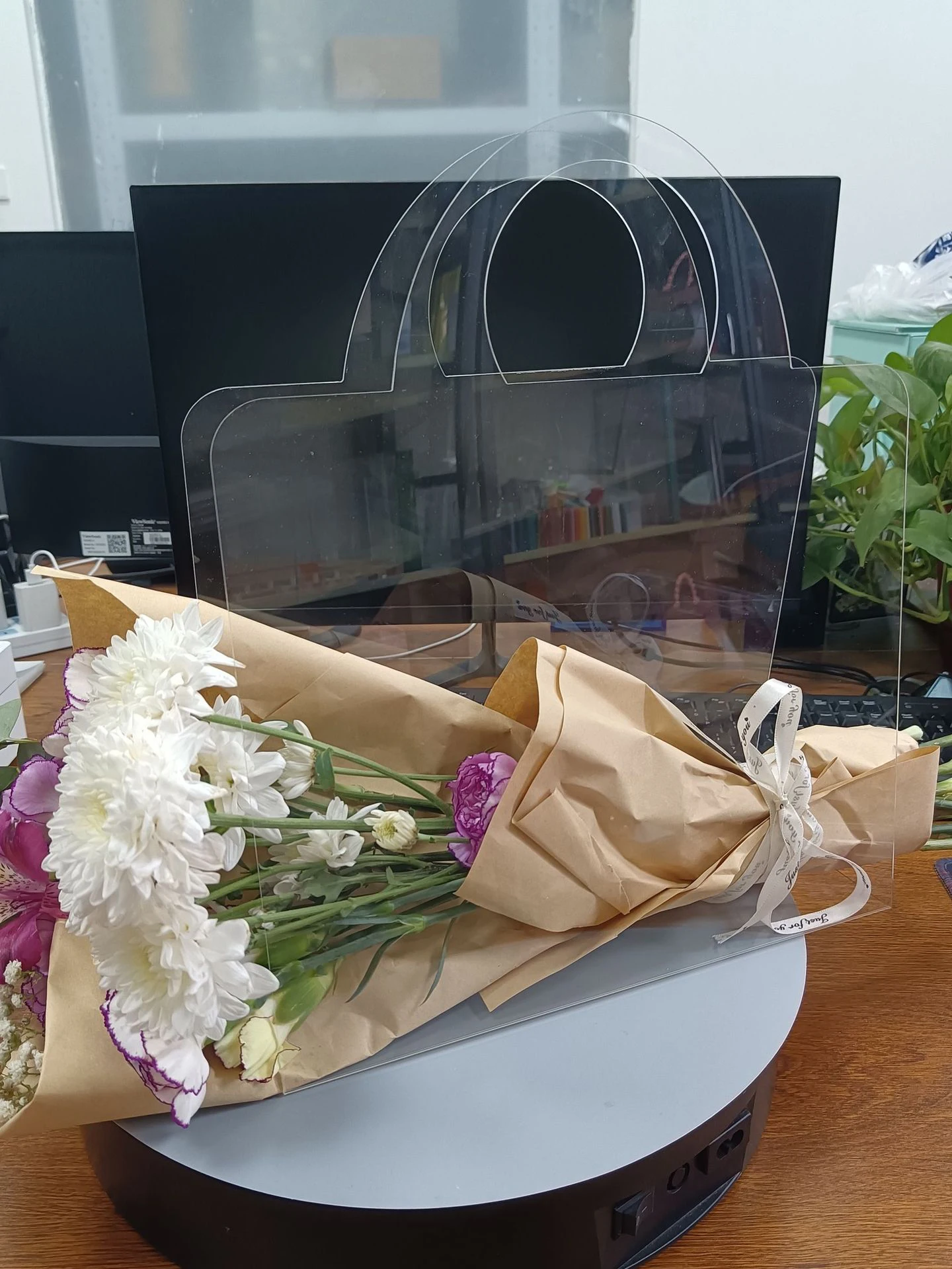 Fashion Flower Tote Bag Florist Supplies Pet Transparent Plastic