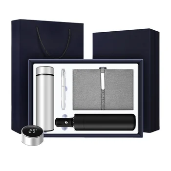 Luxury Gift Business Gift Set Promotional Gifts Sets Included Bag Box 5 in 1 Notebook Cover Leather Leather Planner