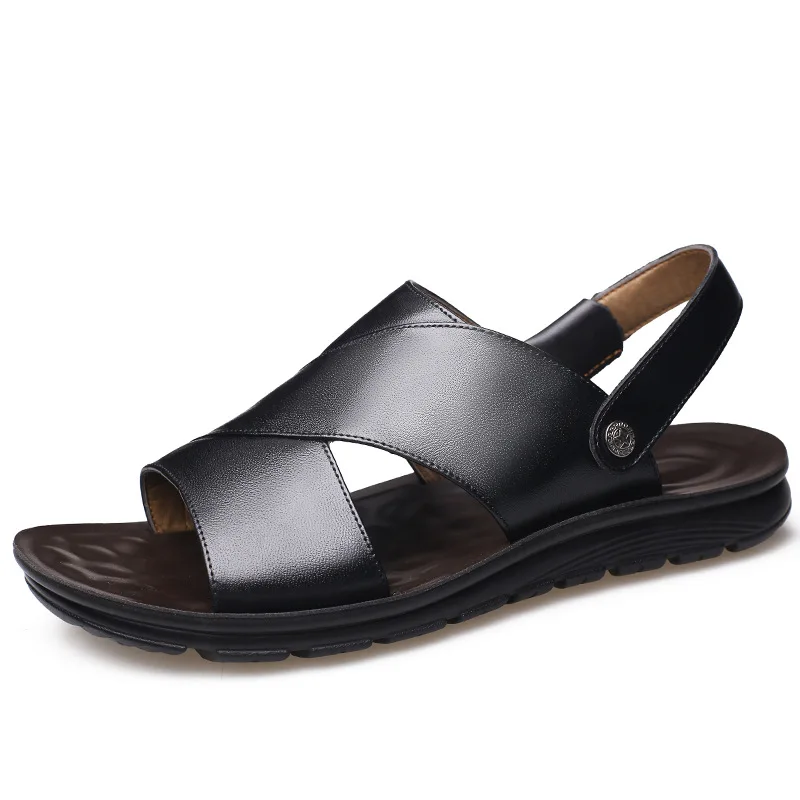 Wholesale Sandals Men's Leather High-quality Beach Shoes Men's Thick ...