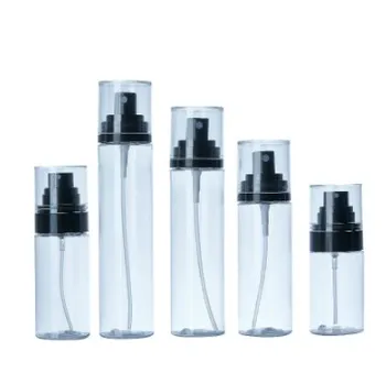 2oz 2.8oz 3.5oz 4oz PET Plastic spray bottle for skincare 50ml 60ml 80ml 100ml 120ml empty fine mist bottle with black sprayer