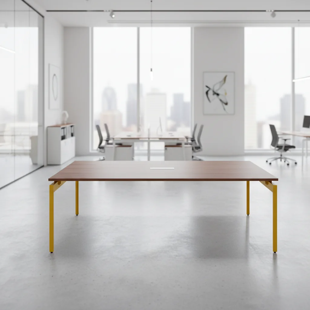 Small Extendable Convertible Meeting Table Wood Leg Durable Boardroom Design Compact Conference Setup Businesses Modern Storage 2