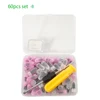 Set: 30 white and 30 pink with double headed screwdrivers