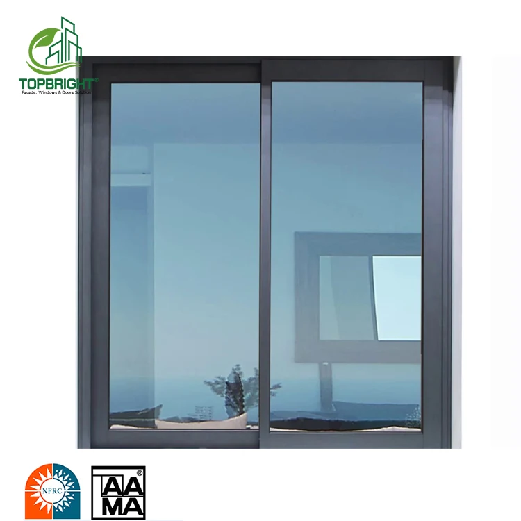 Custom Modern Design Horizontal Sliding Window Aluminum Glass with Thermal Break Stainless Steel Screen Netting for the Home