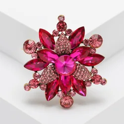 Spilla Fiocco Di Neve Cristallo Austriaco - Elegante E Trasparente - Ever Faith - Confezione Regalo