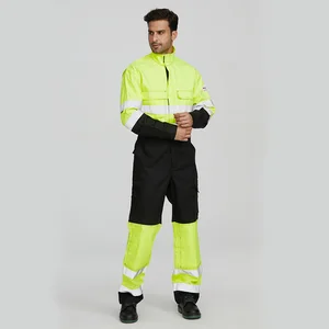 FRECOTEX Wholesale Mens Hi Vis Workwear Flame Retardant Reflective Industrial Mining Fireproof Working Coverall