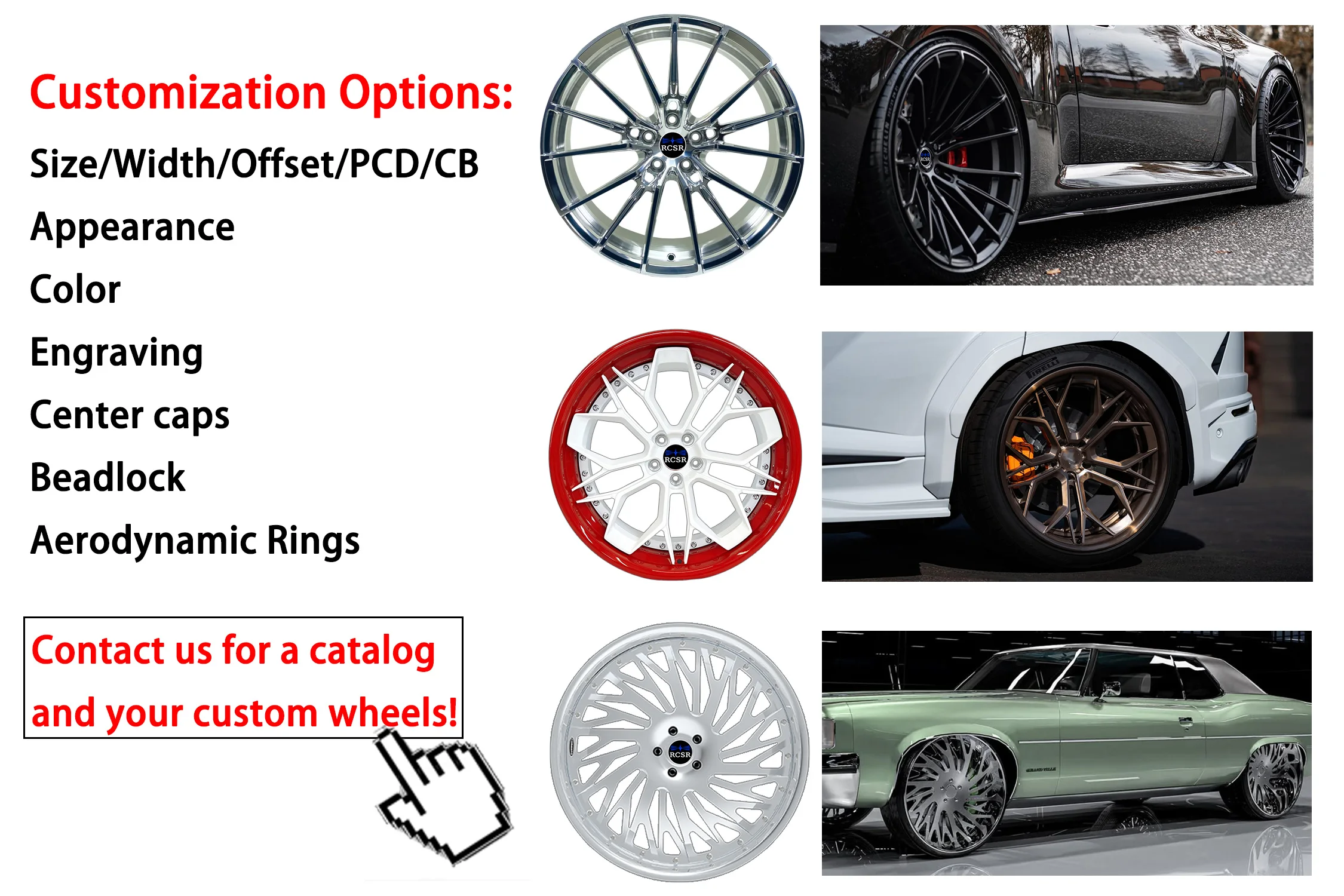 RCSR High Performance 2-piece Forged Aluminum Alloy Wheels 17 18 19 20 ...