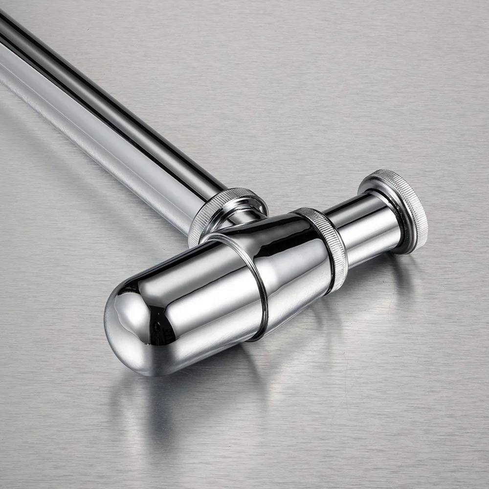 Joyhoo Cheap Chrome Plated 12 cm G 1 1/4 Durable Zinc Alloy Siphon Bottle Trap for Hotel