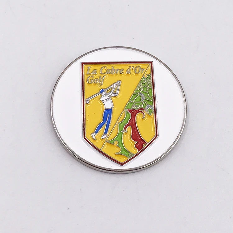 Custom Logo Zinc Alloy Golf Products High Quality 25MM Metal Magnetic OEM Golf Ball Marker details