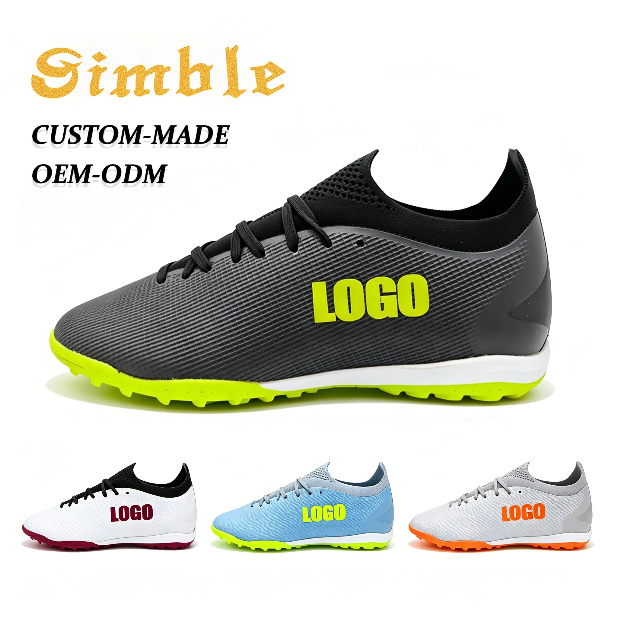 New Custom Soccer Training Shoes Manufacturer Turf Sport Anti-slip Rubber AG/FG Futsal Football Boot
