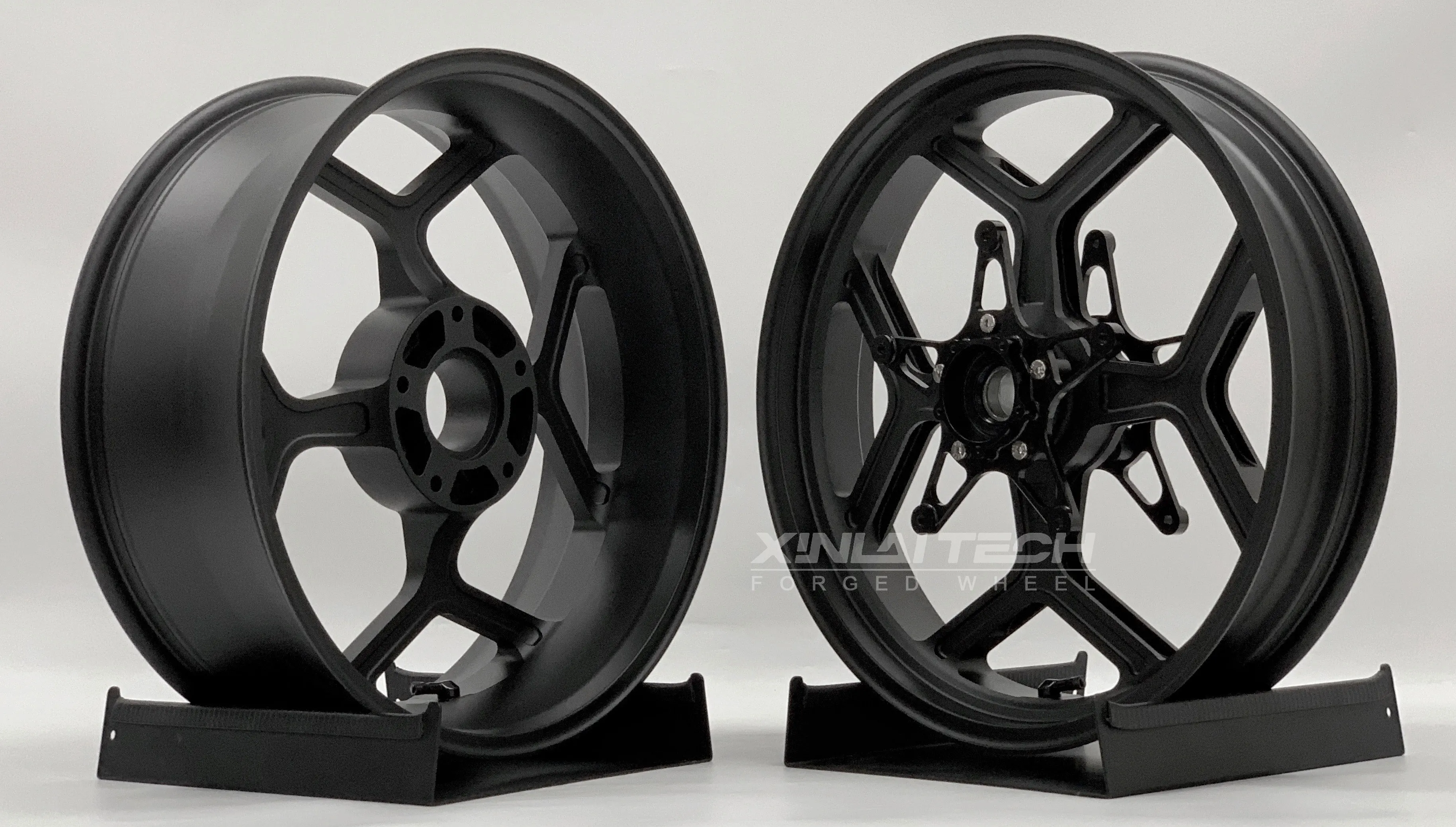 XL Custom Forged Black Motorcycle Wheels CNC Billet Alloy Rims for BMW R NineT Roadster Classic Retro Front Rear Wheels - Image 6