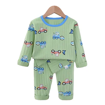 Custom Printing Cute Pajama Set For Kids Spring Cartoon Children Pjs Cotton Girls' Sleepwear Pajamas For Kids With Cheap Price