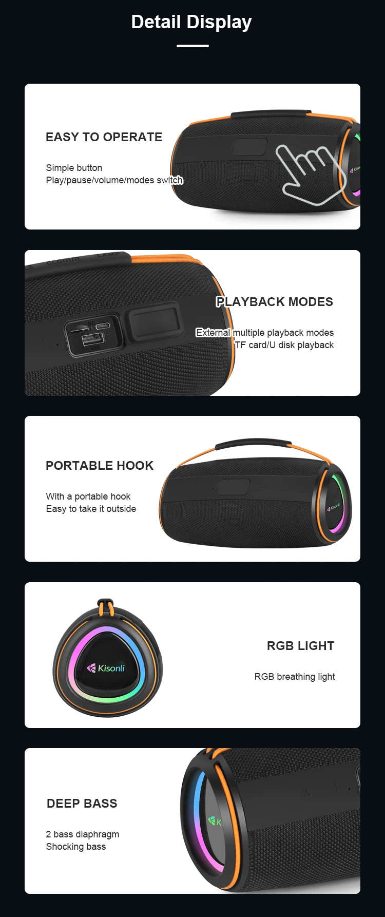 Kisonli K14 Blue Tooth Gbl 30w Speaker for Home