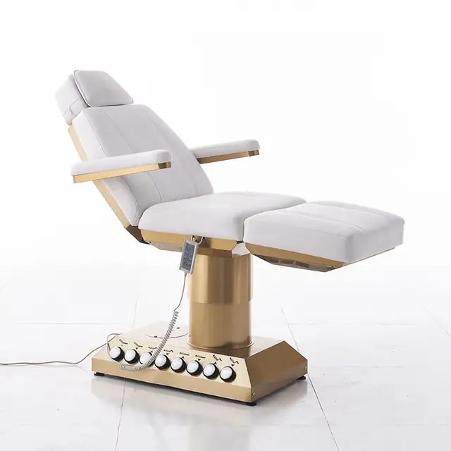 Hot selling beauty salon furniture, foot controlled beauty facial beds, electric massage tables and chairs