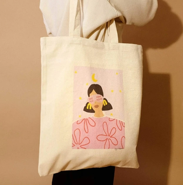 Wholesale Eco-Friendly Large Capacity Cotton Tote Bag Custom Logo Printing on Plain Canvas for Women Personalized Shopping Bag details