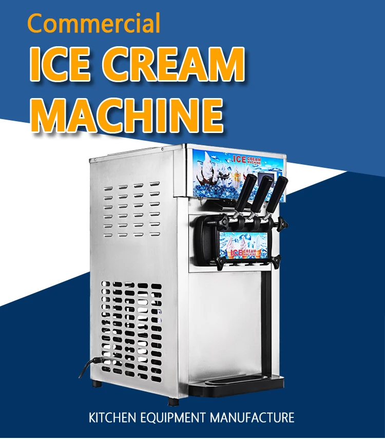 Commercial Italian Ice Cream Maker Machine Table Top Soft Serve Ice Cream Machine For Business