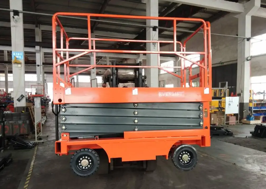EVERLIFT 4.8m Electric Mobile Scissor Lift Manlift 300kg Capacity Rough Terrain Work Platform with Elevated Hoists